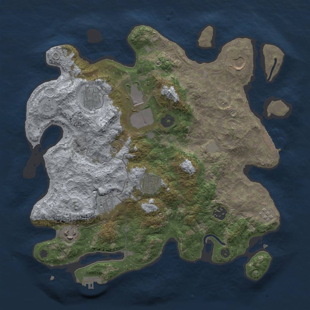 Rust Map: Procedural Map, Size: 3500, Seed: 5926823, 17 Monuments
