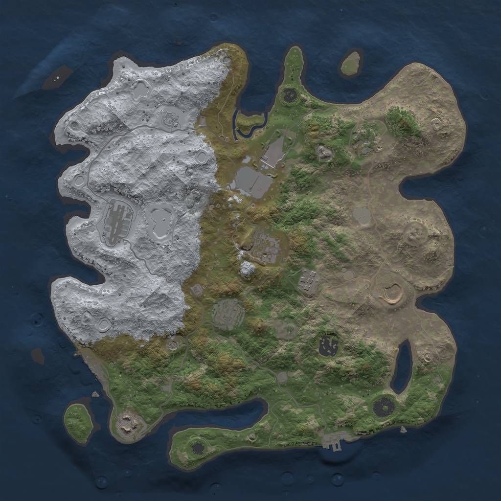 Rust Map: Procedural Map, Size: 3700, Seed: 895, 18 Monuments