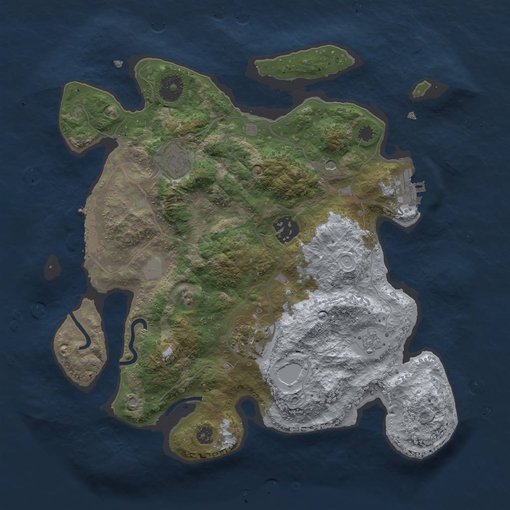 Rust Map: Procedural Map, Size: 3000, Seed: 202350868, 12 Monuments