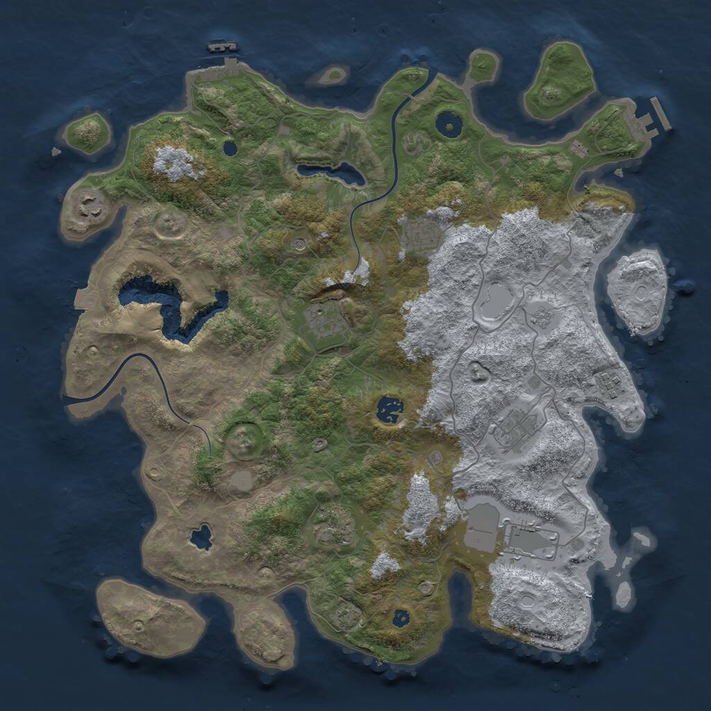 Rust Map: Procedural Map, Size: 4000, Seed: 13356, 14 Monuments