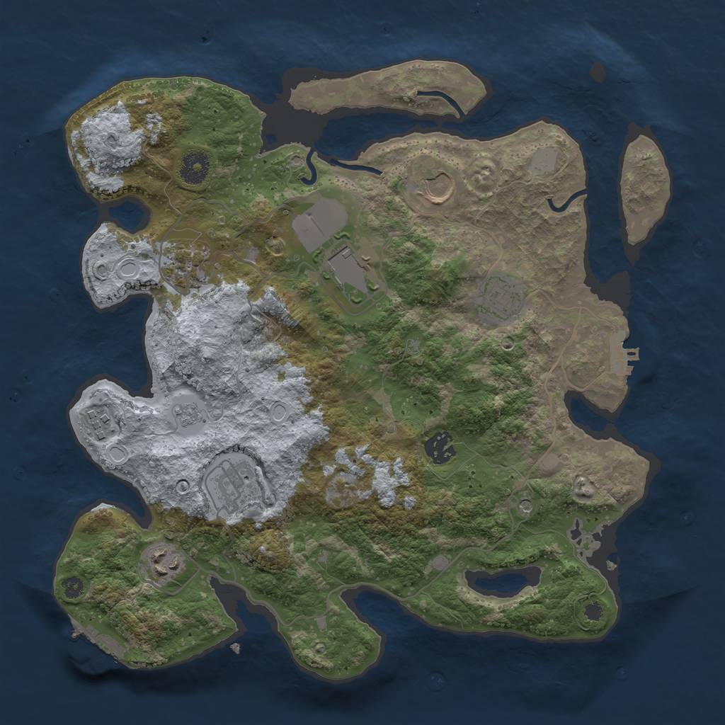 Rust Map: Procedural Map, Size: 3500, Seed: 1397154883, 15 Monuments