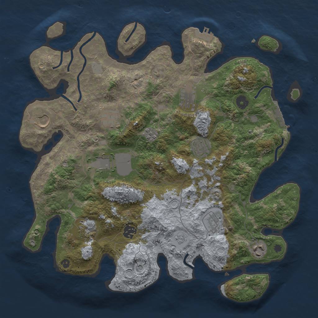 Rust Map: Procedural Map, Size: 3700, Seed: 809, 19 Monuments