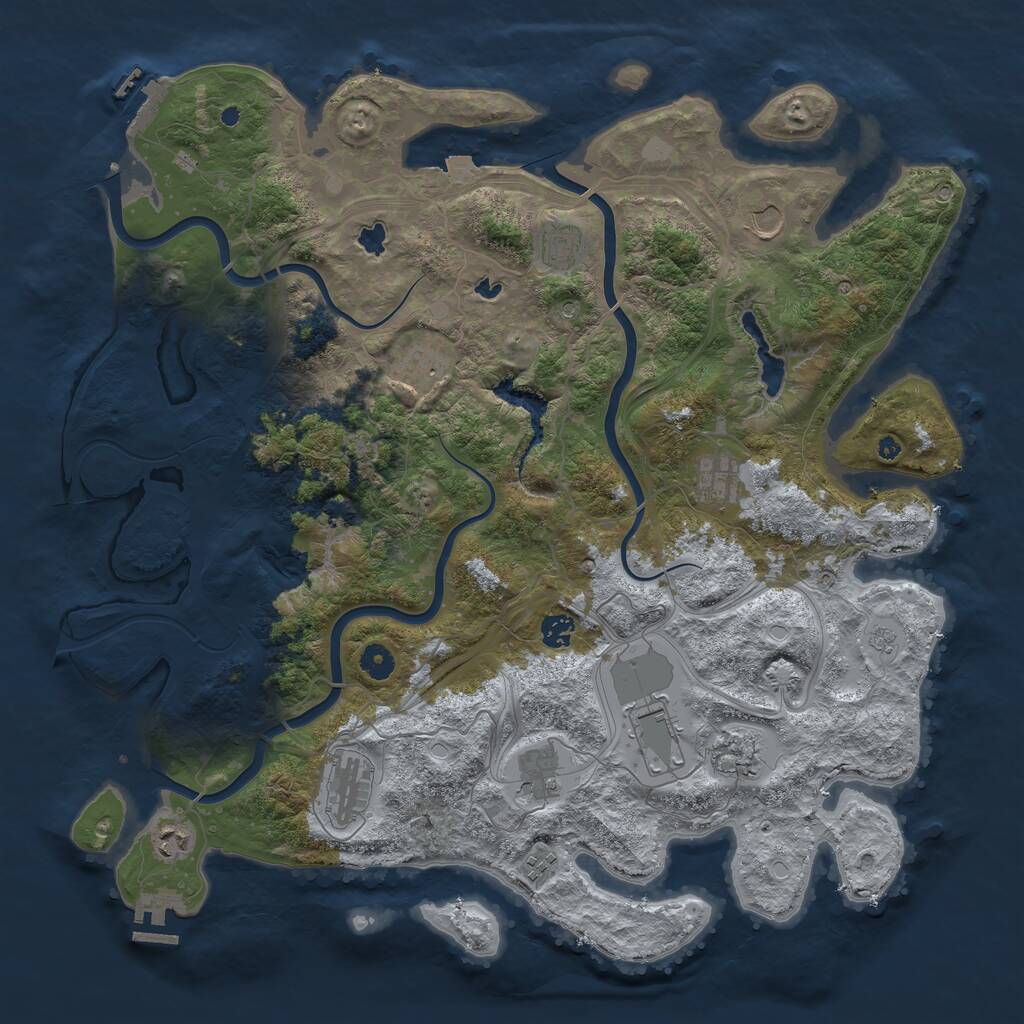 Rust Map: Procedural Map, Size: 4500, Seed: 1809689923, 17 Monuments