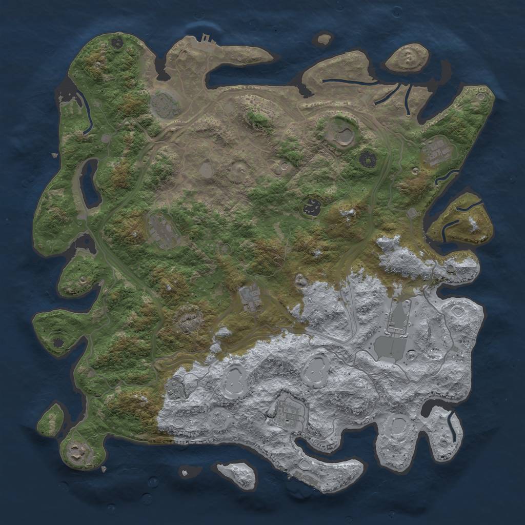 Rust Map: Procedural Map, Size: 4500, Seed: 1809689923, 19 Monuments
