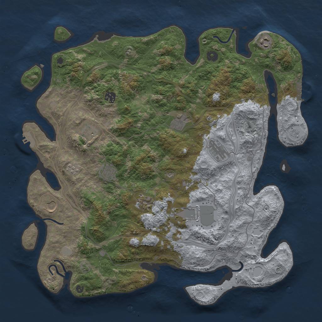 Rust Map: Procedural Map, Size: 4250, Seed: 90923388, 19 Monuments