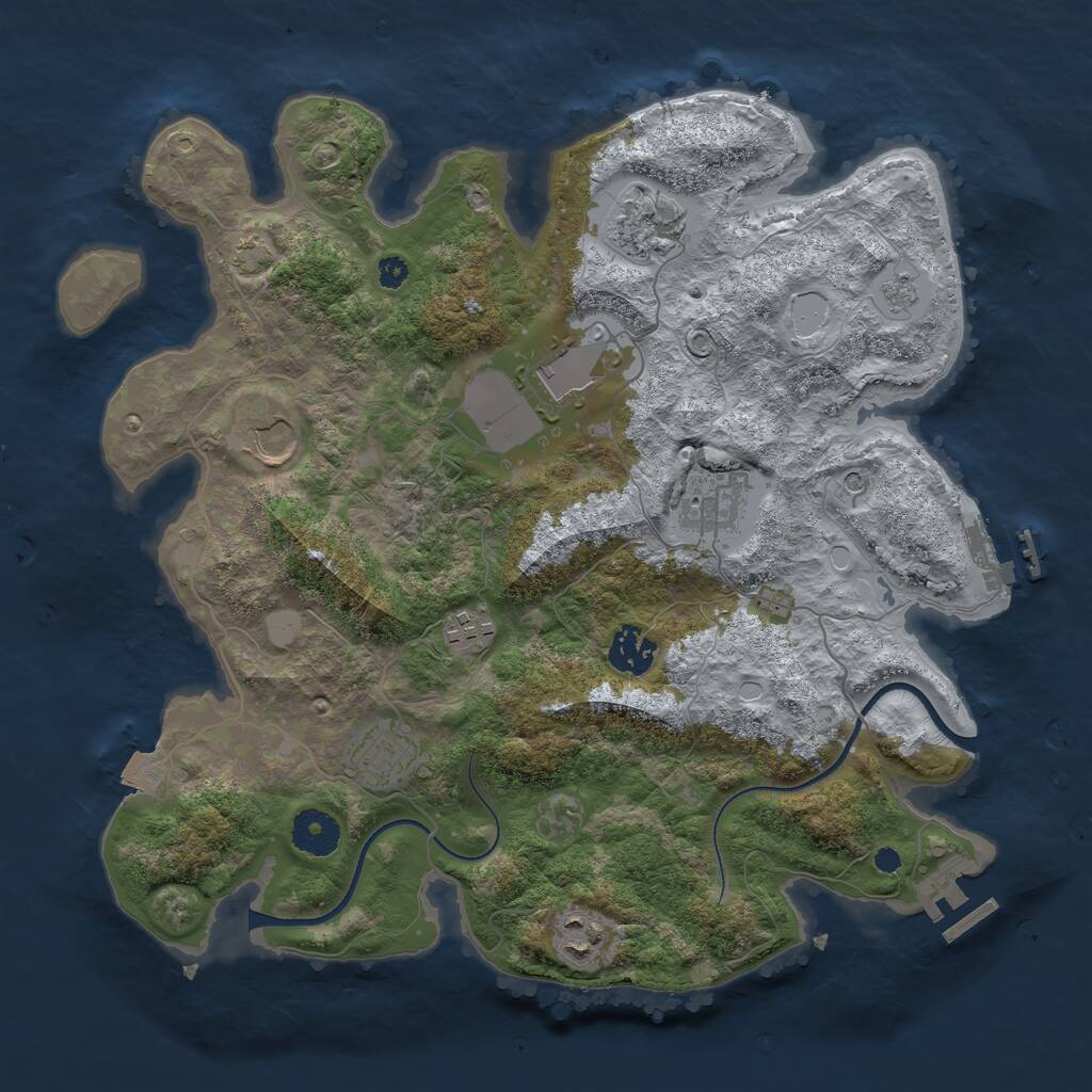 Rust Map: Procedural Map, Size: 3500, Seed: 50292137, 14 Monuments