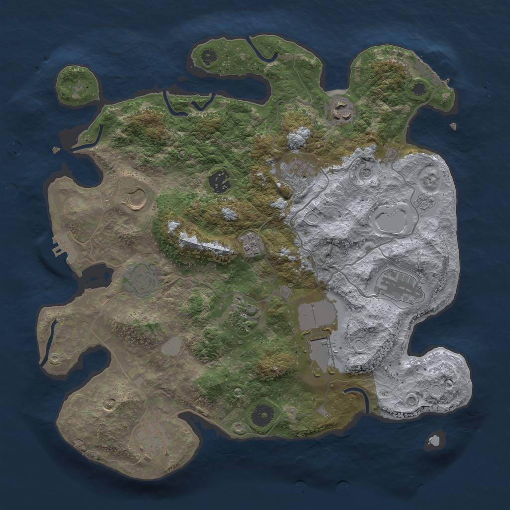Rust Map: Procedural Map, Size: 3500, Seed: 479, 19 Monuments