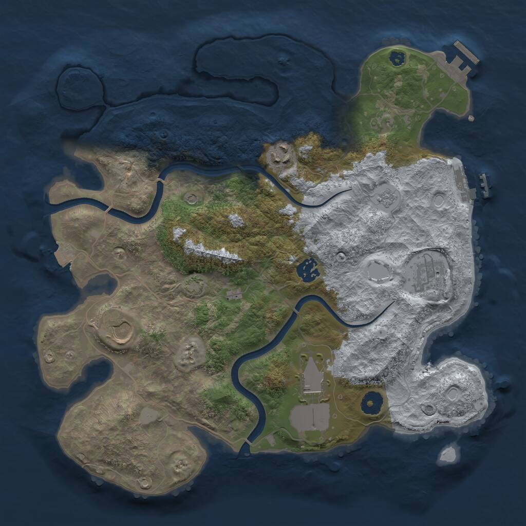 Rust Map: Procedural Map, Size: 3500, Seed: 479, 11 Monuments