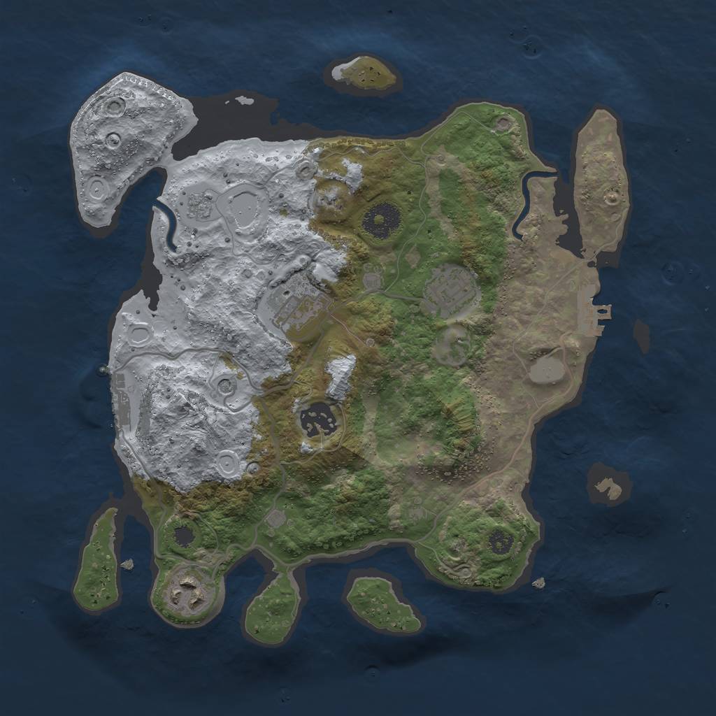 Rust Map: Procedural Map, Size: 3000, Seed: 204942351, 13 Monuments