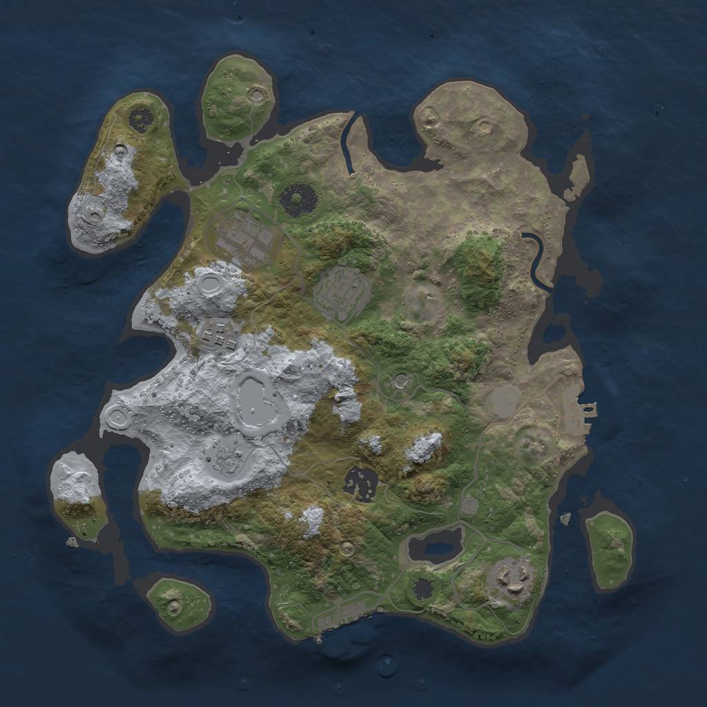 Rust Map: Procedural Map, Size: 3000, Seed: 148331290, 14 Monuments