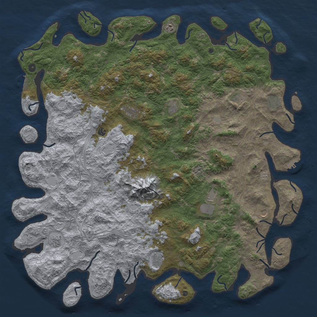 Rust Map: Procedural Map, Size: 6000, Seed: 6598, 20 Monuments