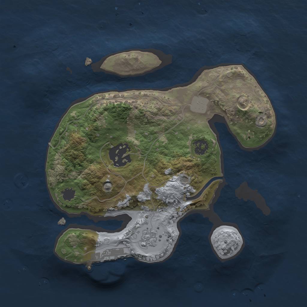 Rust Map: Procedural Map, Size: 2000, Seed: 815789975, 8 Monuments