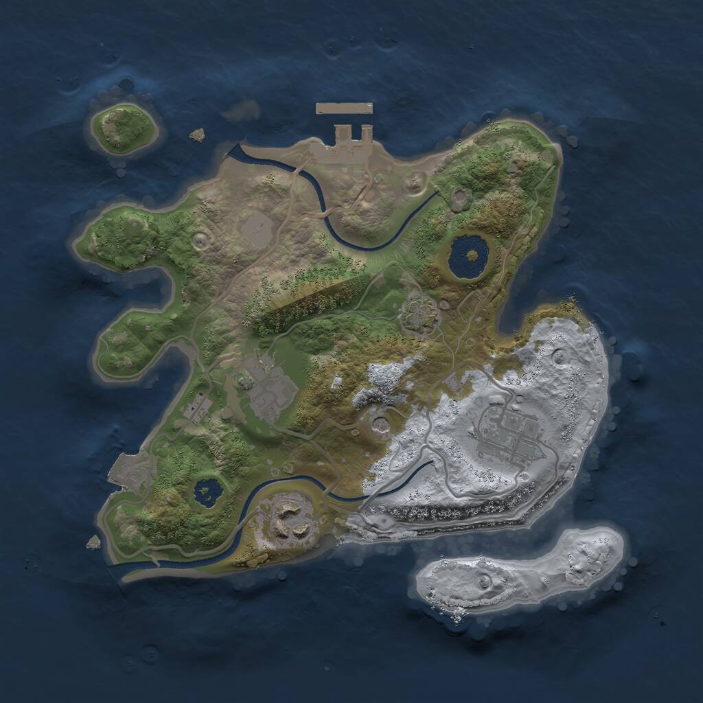 Rust Map: Procedural Map, Size: 2500, Seed: 1231221312, 7 Monuments