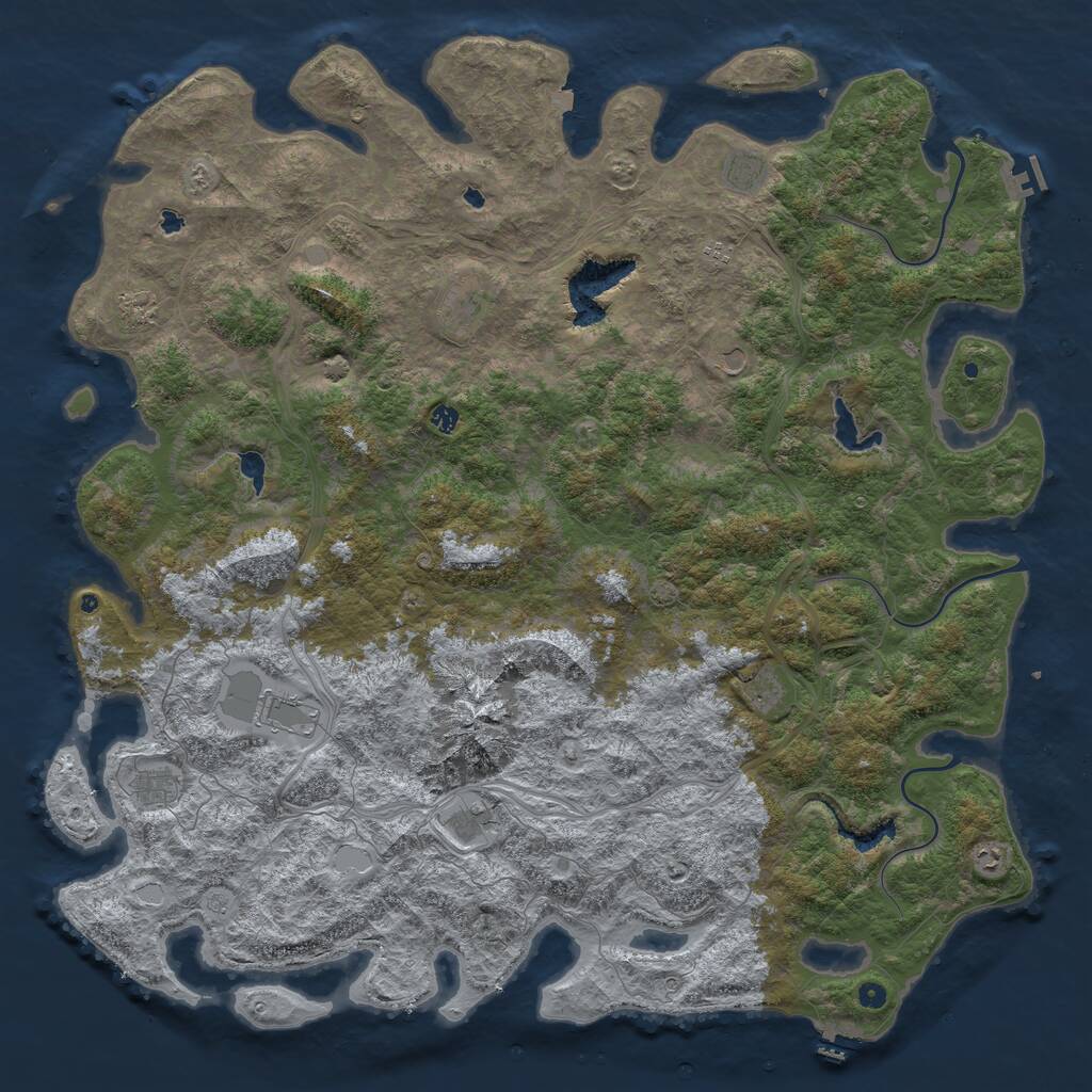 Rust Map: Procedural Map, Size: 6000, Seed: 16111971, 17 Monuments