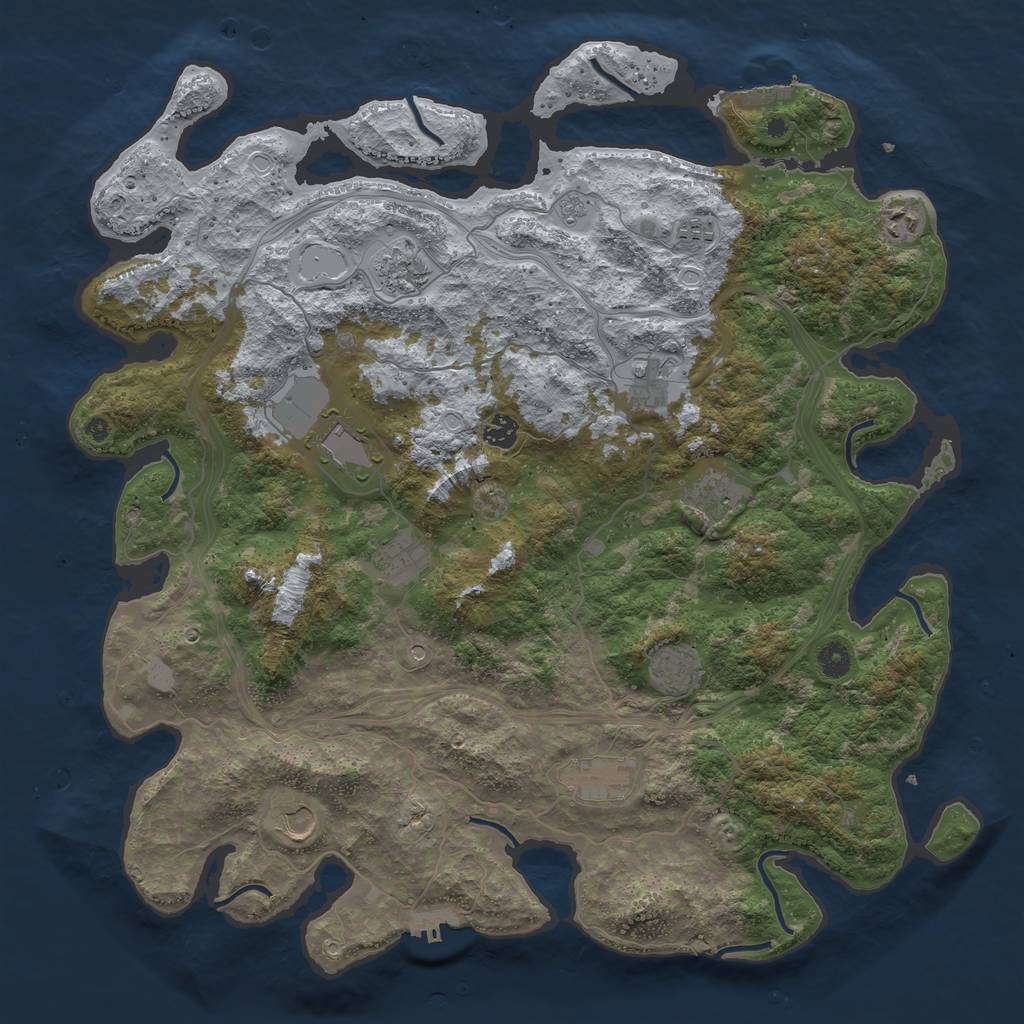 Rust Map: Procedural Map, Size: 4500, Seed: 164785, 20 Monuments