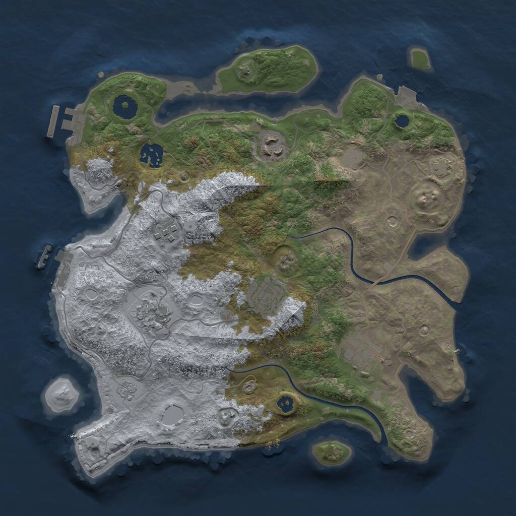 Rust Map: Procedural Map, Size: 3200, Seed: 121, 12 Monuments