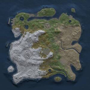 Thumbnail Rust Map: Procedural Map, Size: 3200, Seed: 121, 12 Monuments