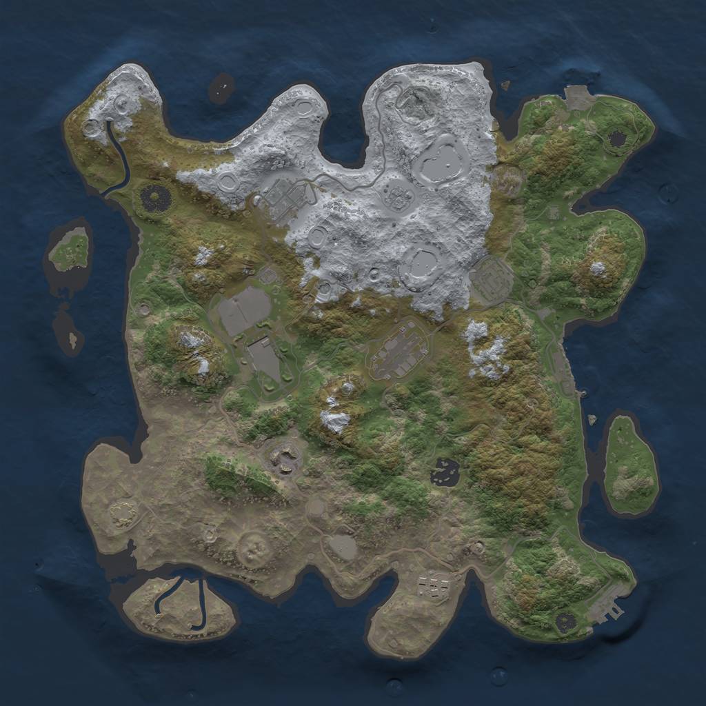Rust Map: Procedural Map, Size: 3550, Seed: 4378, 15 Monuments