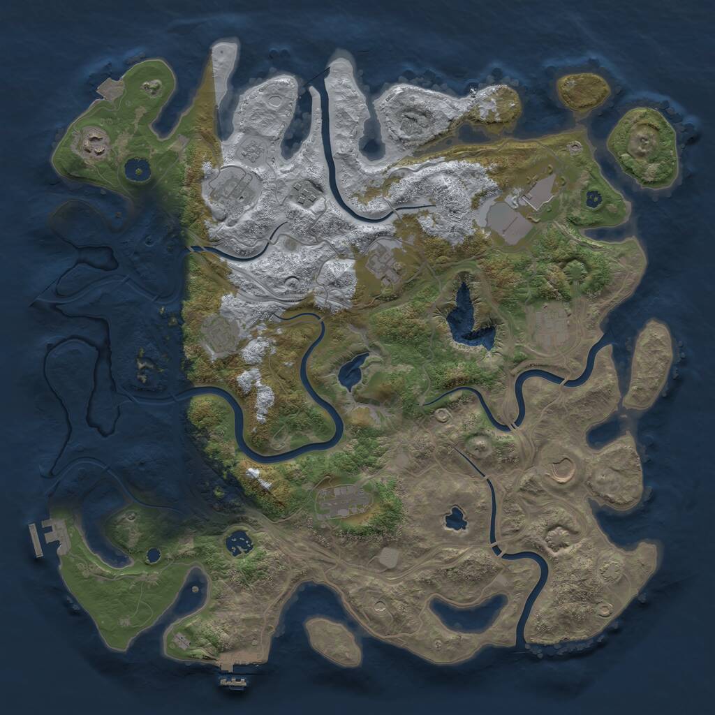Rust Map: Procedural Map, Size: 4250, Seed: 1013936718, 16 Monuments