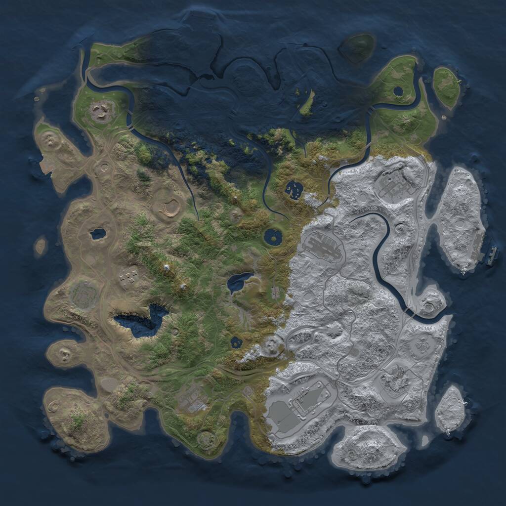Rust Map: Procedural Map, Size: 4250, Seed: 485514848, 16 Monuments