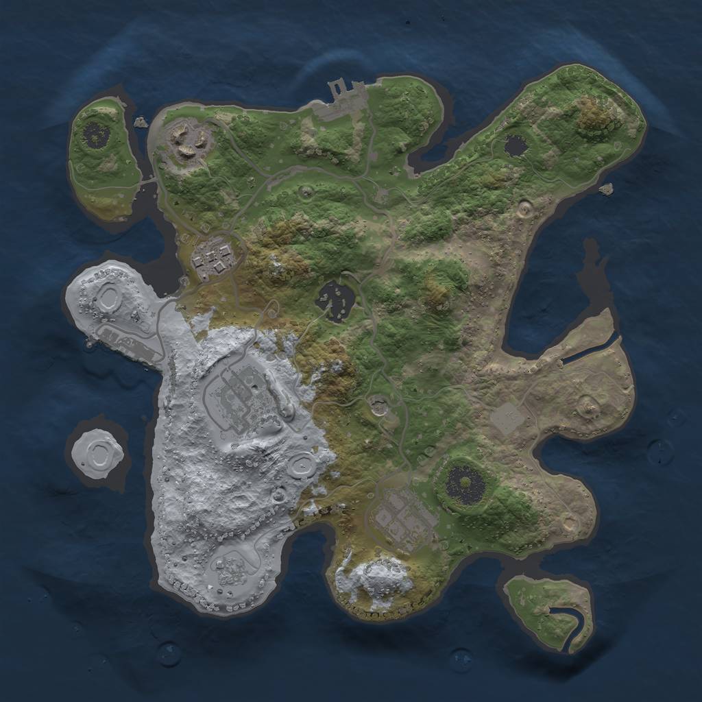 Rust Map: Procedural Map, Size: 2700, Seed: 54312, 14 Monuments