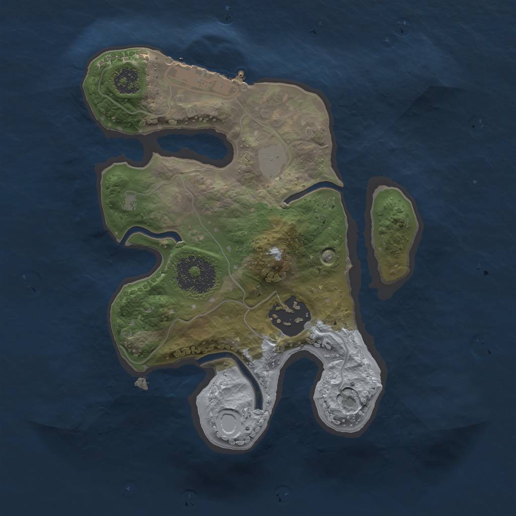 Rust Map: Procedural Map, Size: 2000, Seed: 1737, 7 Monuments