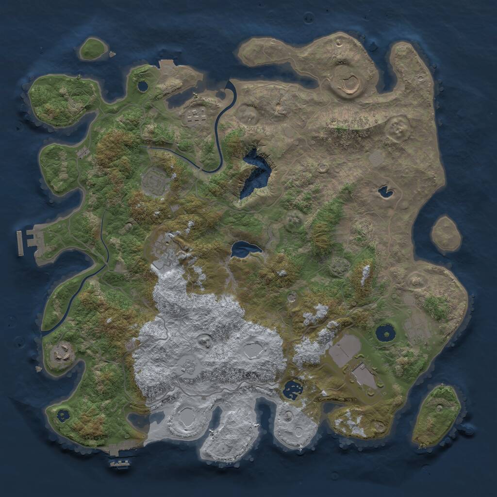 Rust Map: Procedural Map, Size: 4000, Seed: 177624923, 14 Monuments
