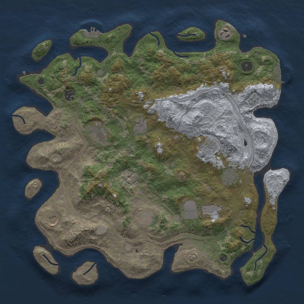 Rust Map: Procedural Map, Size: 4250, Seed: 442867814, 19 Monuments