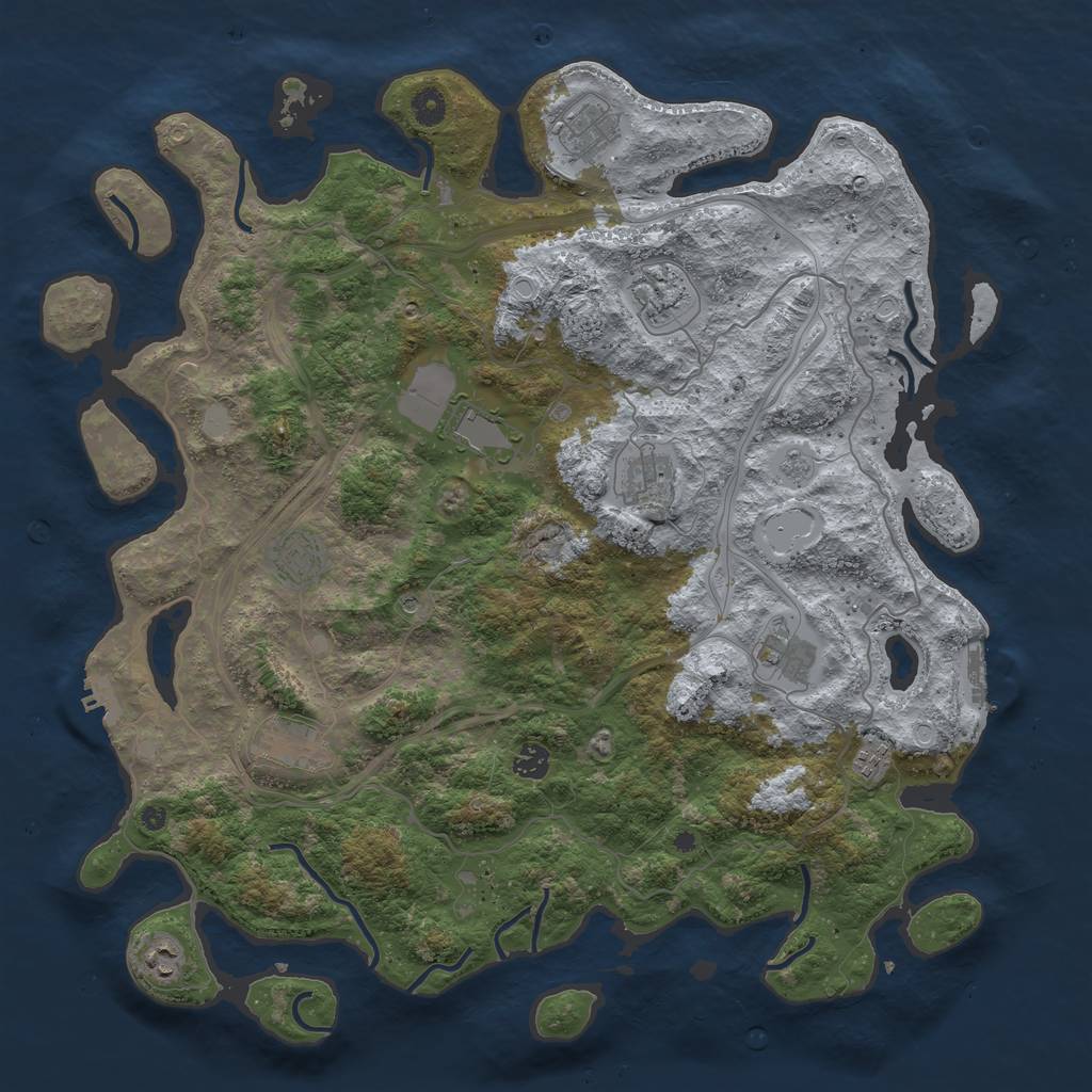 Rust Map: Procedural Map, Size: 4500, Seed: 1562386, 19 Monuments