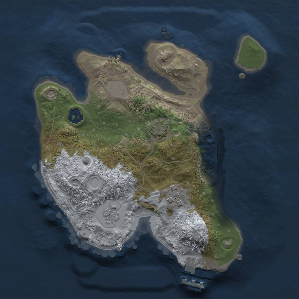 Rust Map: Procedural Map, Size: 2000, Seed: 617977142, 5 Monuments
