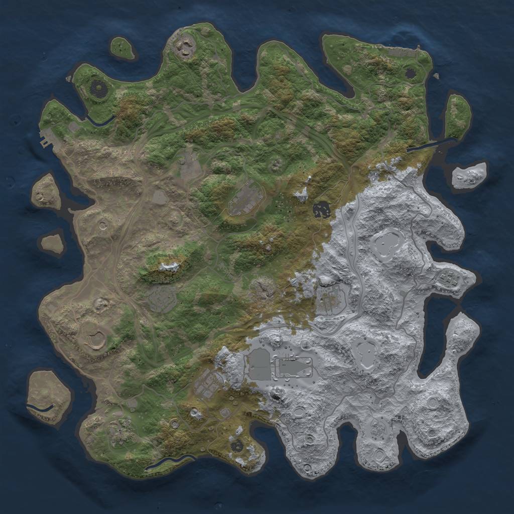 Rust Map: Procedural Map, Size: 4250, Seed: 2011996983, 18 Monuments
