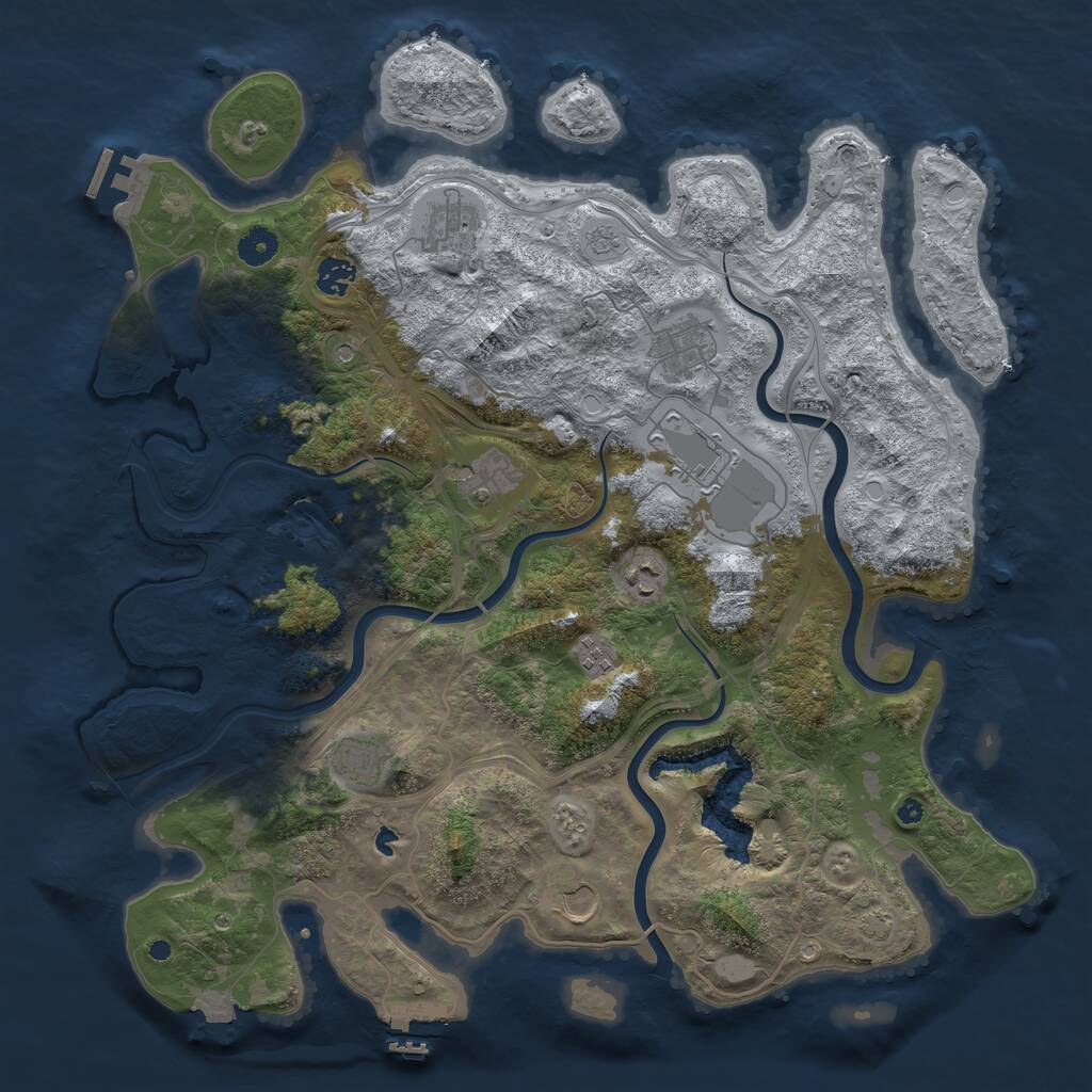 Rust Map: Procedural Map, Size: 4250, Seed: 1809132897, 15 Monuments