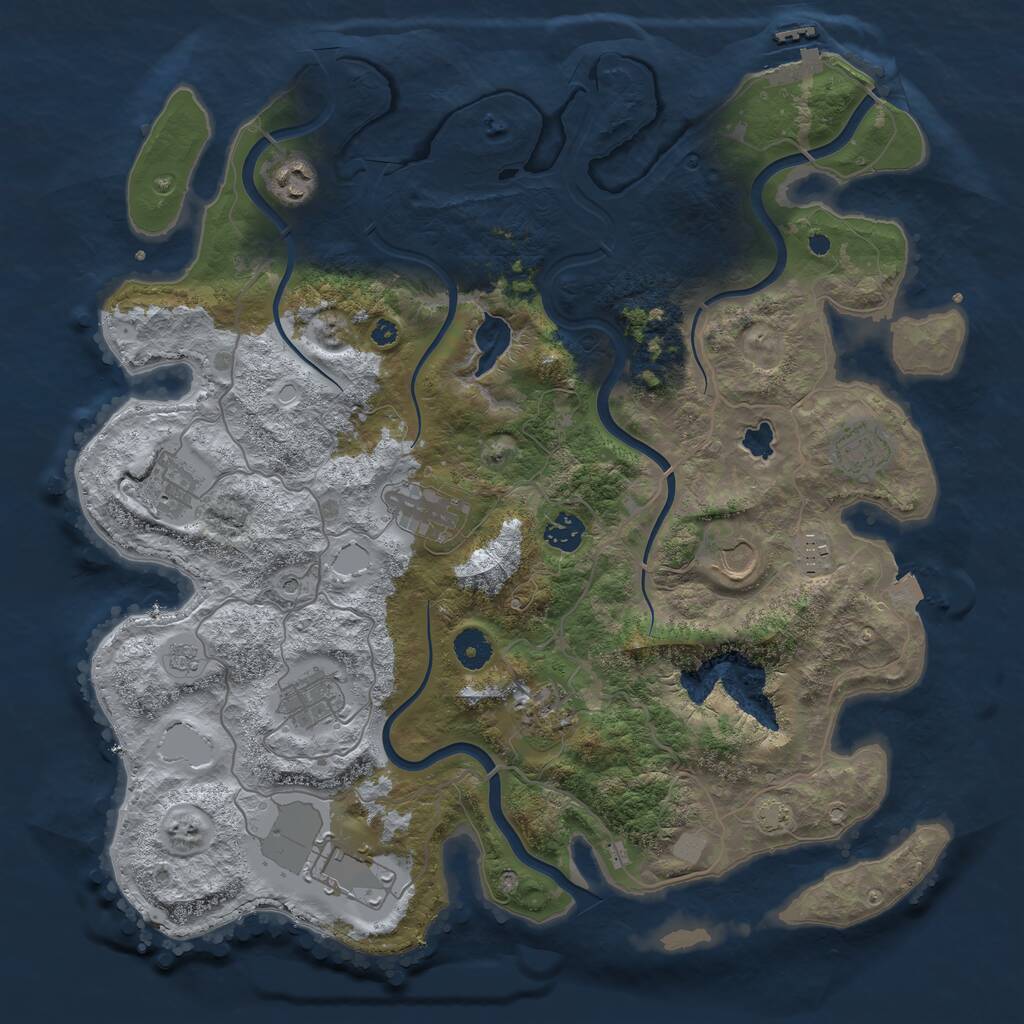 Rust Map: Procedural Map, Size: 4000, Seed: 1144385928, 15 Monuments
