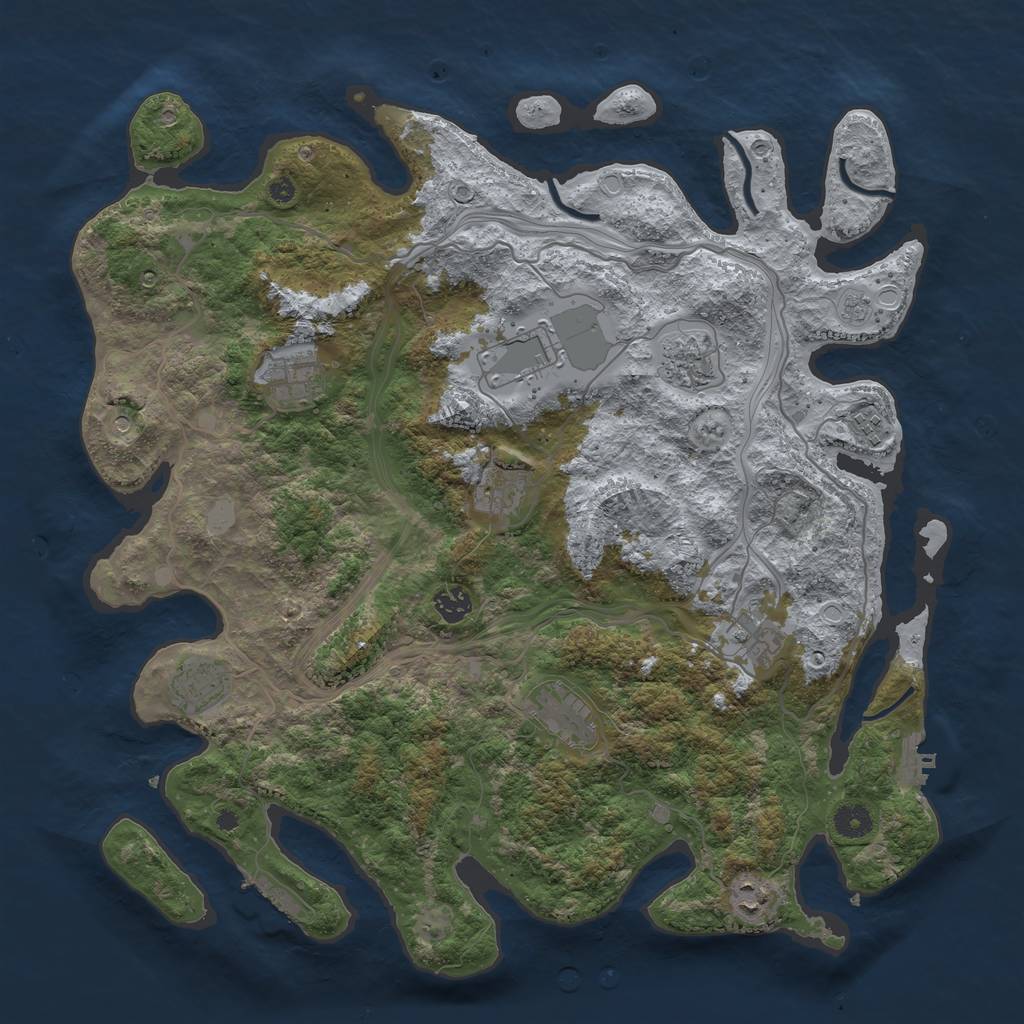 Rust Map: Procedural Map, Size: 4250, Seed: 450453384, 19 Monuments