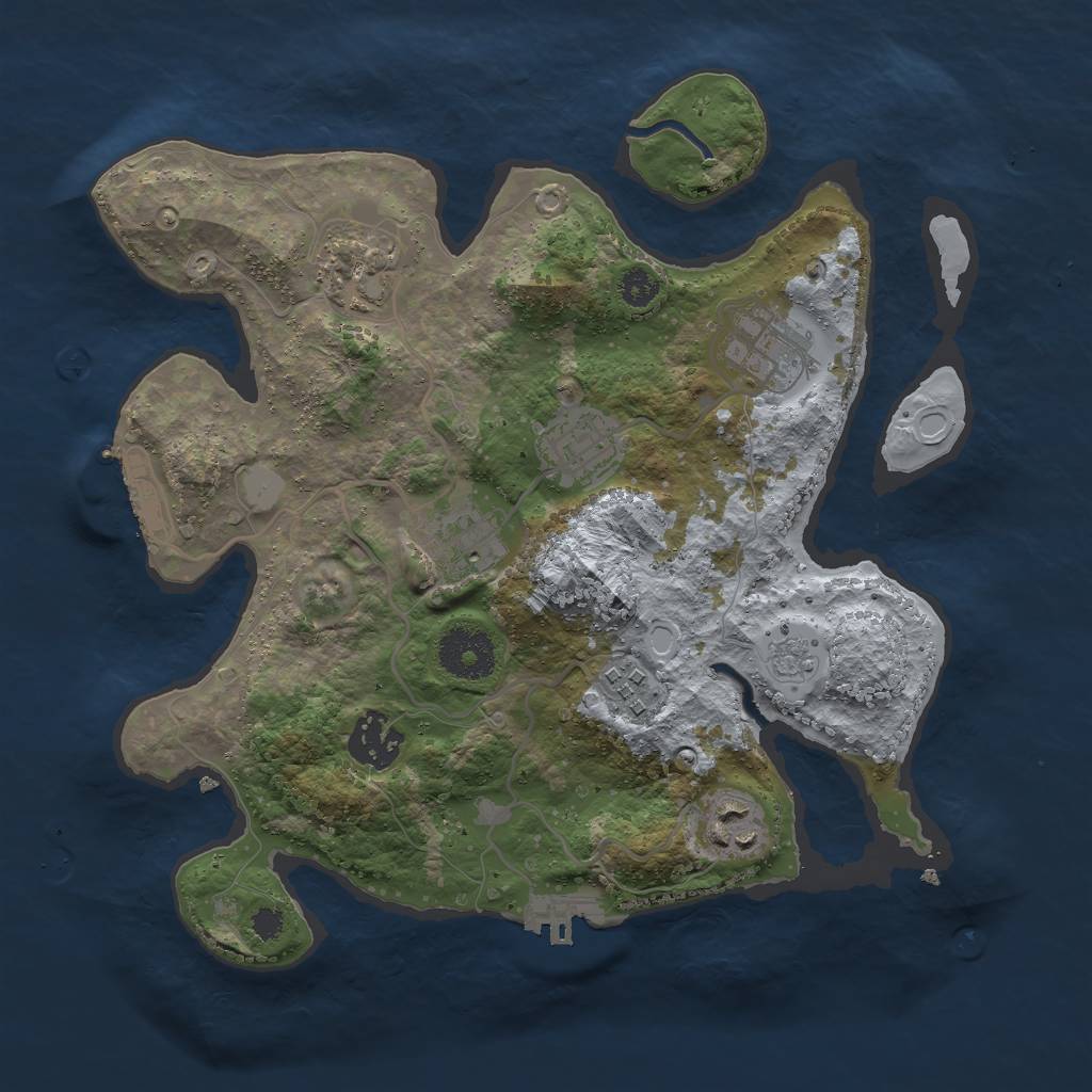 Rust Map: Procedural Map, Size: 3000, Seed: 7151588, 15 Monuments