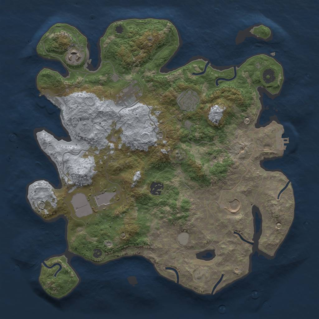 Rust Map: Procedural Map, Size: 3500, Seed: 42685827, 15 Monuments
