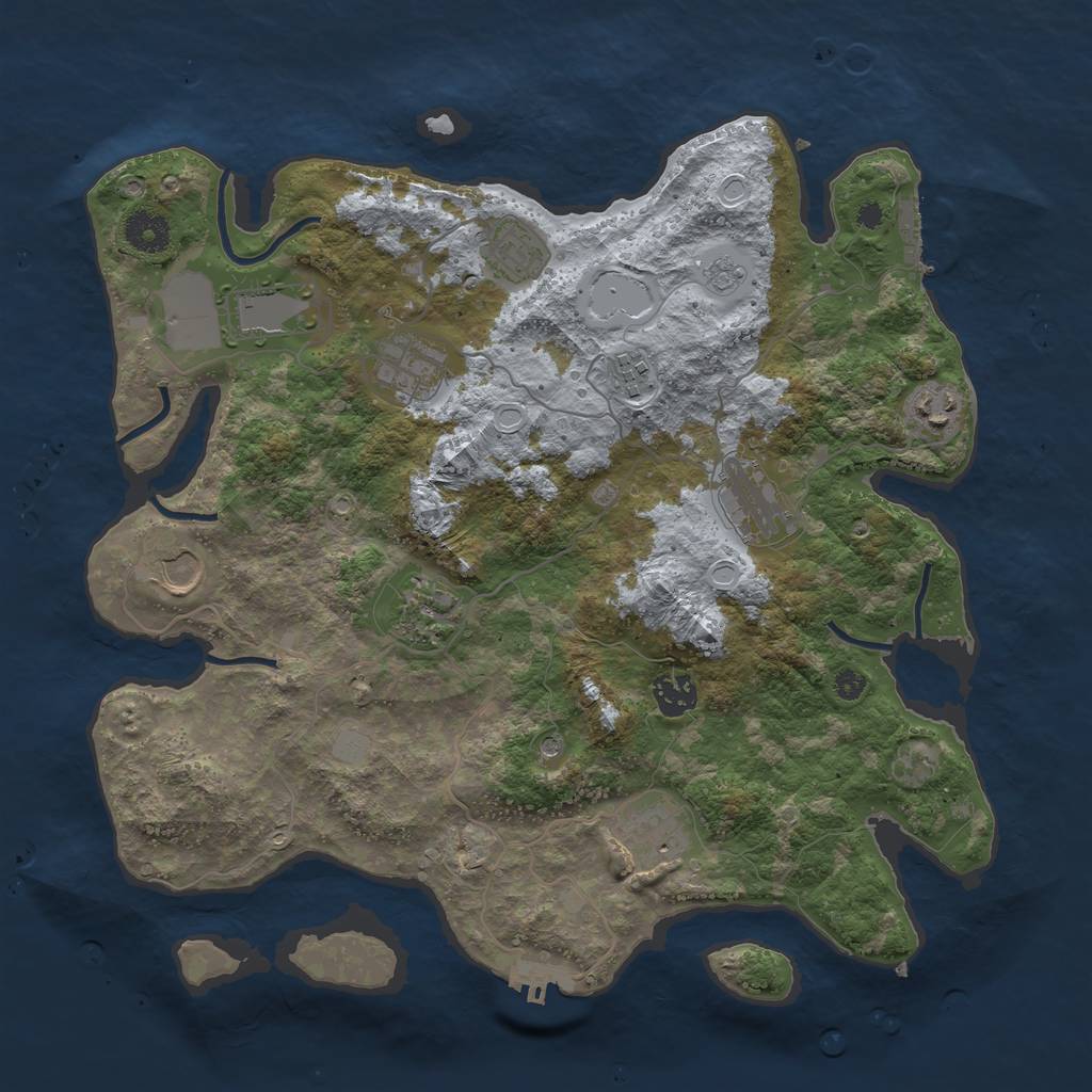 Rust Map: Procedural Map, Size: 3700, Seed: 312148, 19 Monuments