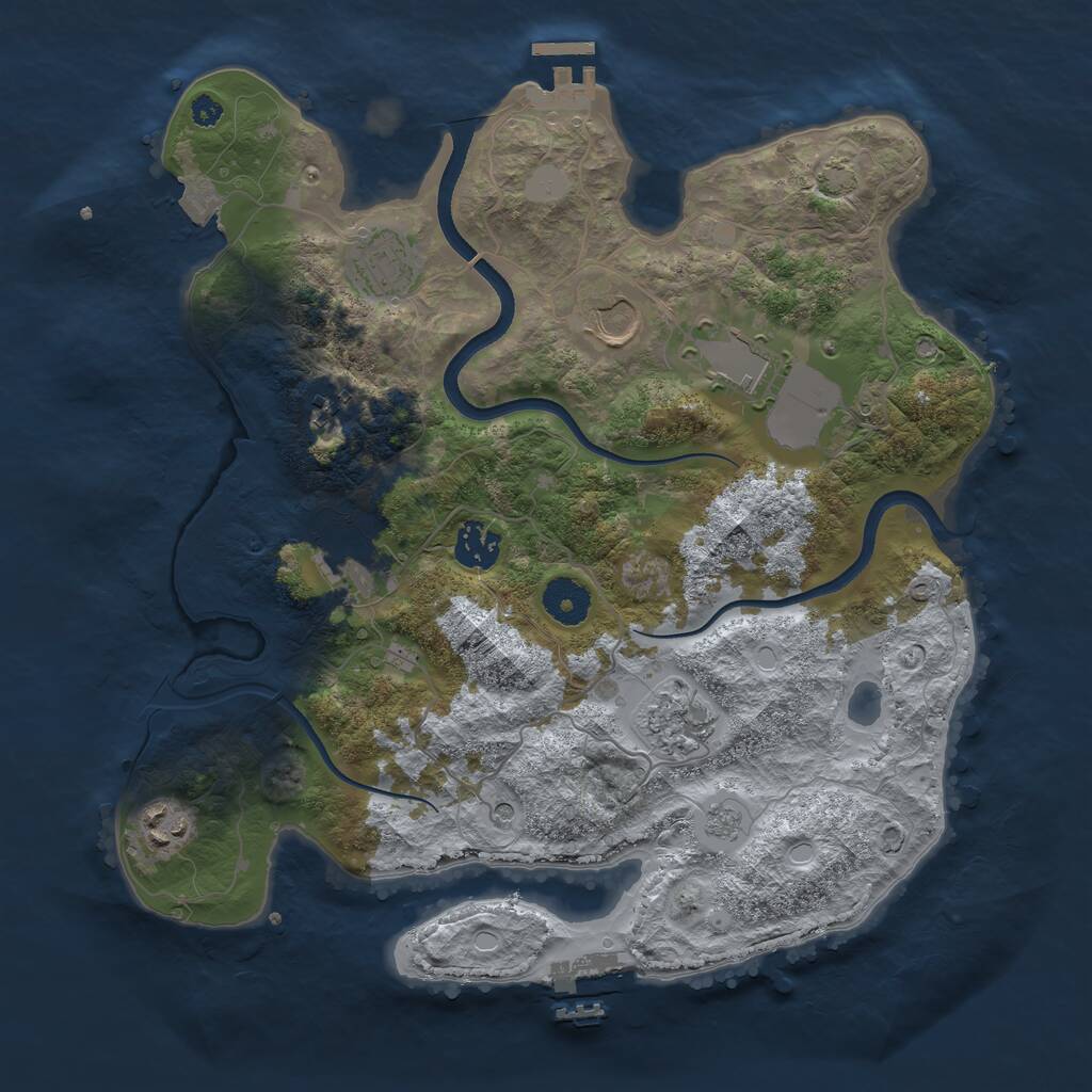 Rust Map: Procedural Map, Size: 3500, Seed: 81026288, 14 Monuments