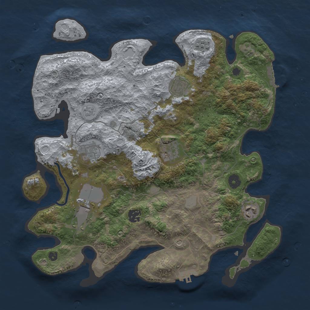 Rust Map: Procedural Map, Size: 3500, Seed: 7398960, 16 Monuments