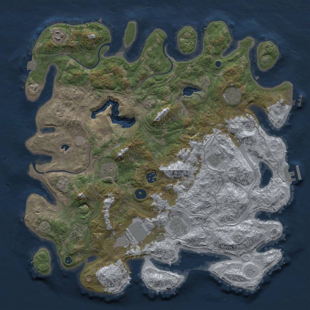 Rust Map: Procedural Map, Size: 4250, Seed: 18438, 15 Monuments