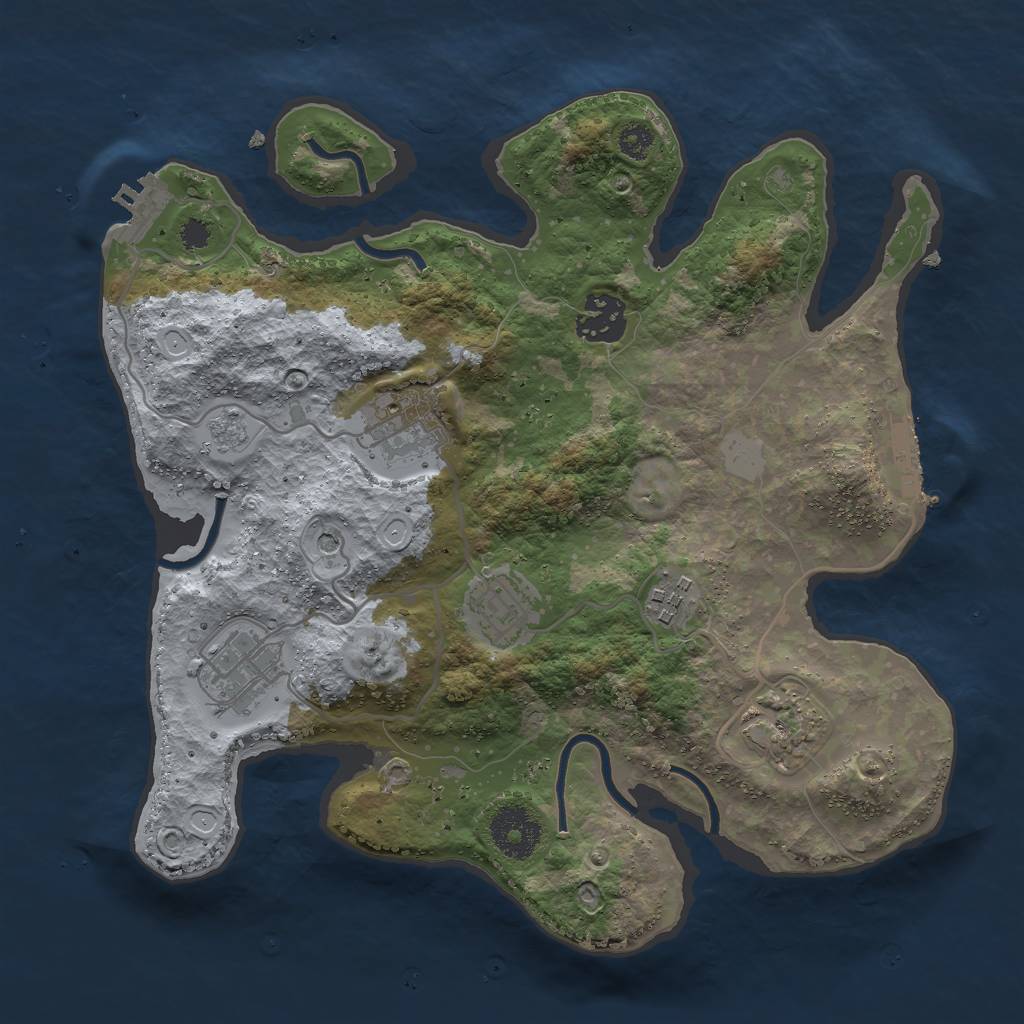 Rust Map: Procedural Map, Size: 3000, Seed: 857643352, 15 Monuments