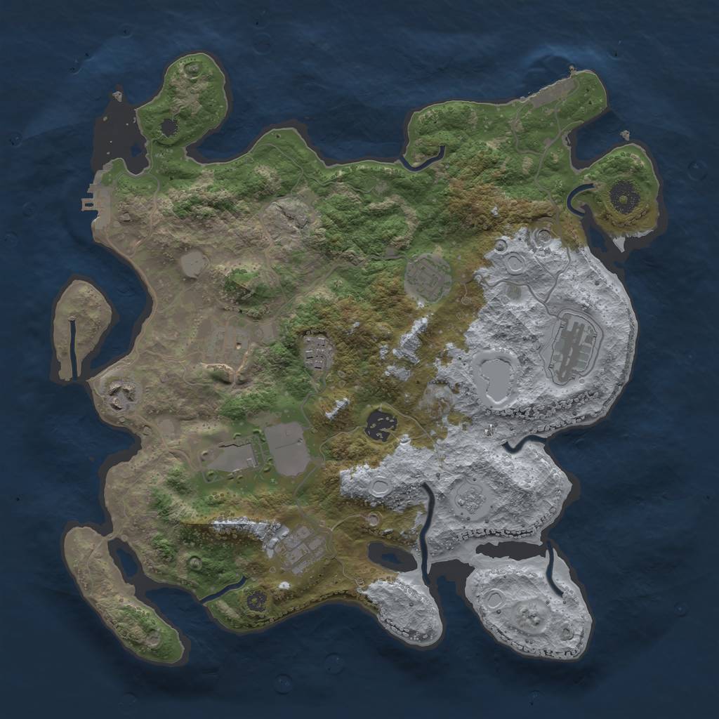 Rust Map: Procedural Map, Size: 3500, Seed: 12055418, 17 Monuments
