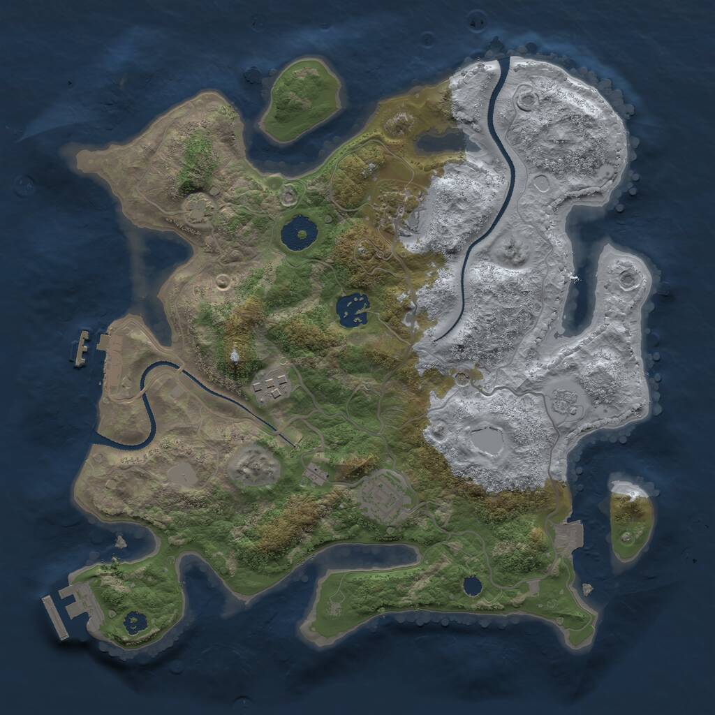 Rust Map: Procedural Map, Size: 3100, Seed: 2577, 10 Monuments