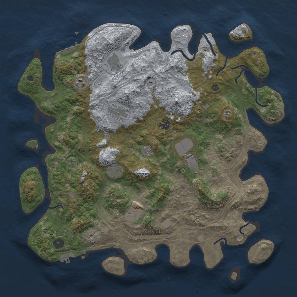 Rust Map: Procedural Map, Size: 4250, Seed: 27130, 16 Monuments