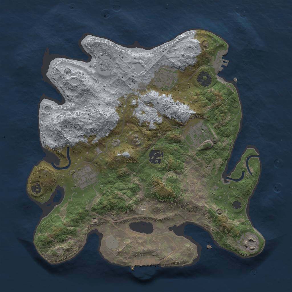 Rust Map: Procedural Map, Size: 3000, Seed: 15344, 14 Monuments