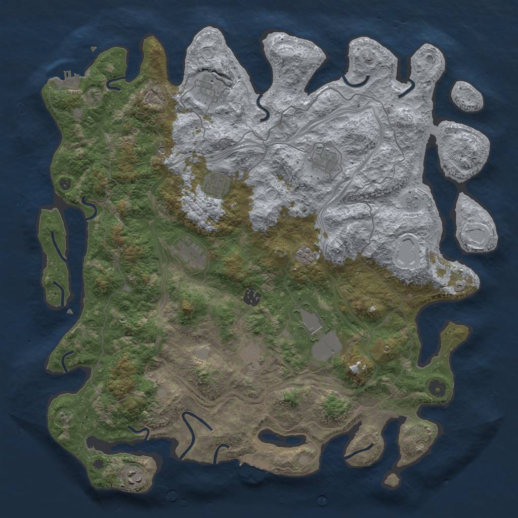 Rust Map: Procedural Map, Size: 4500, Seed: 655422435, 18 Monuments