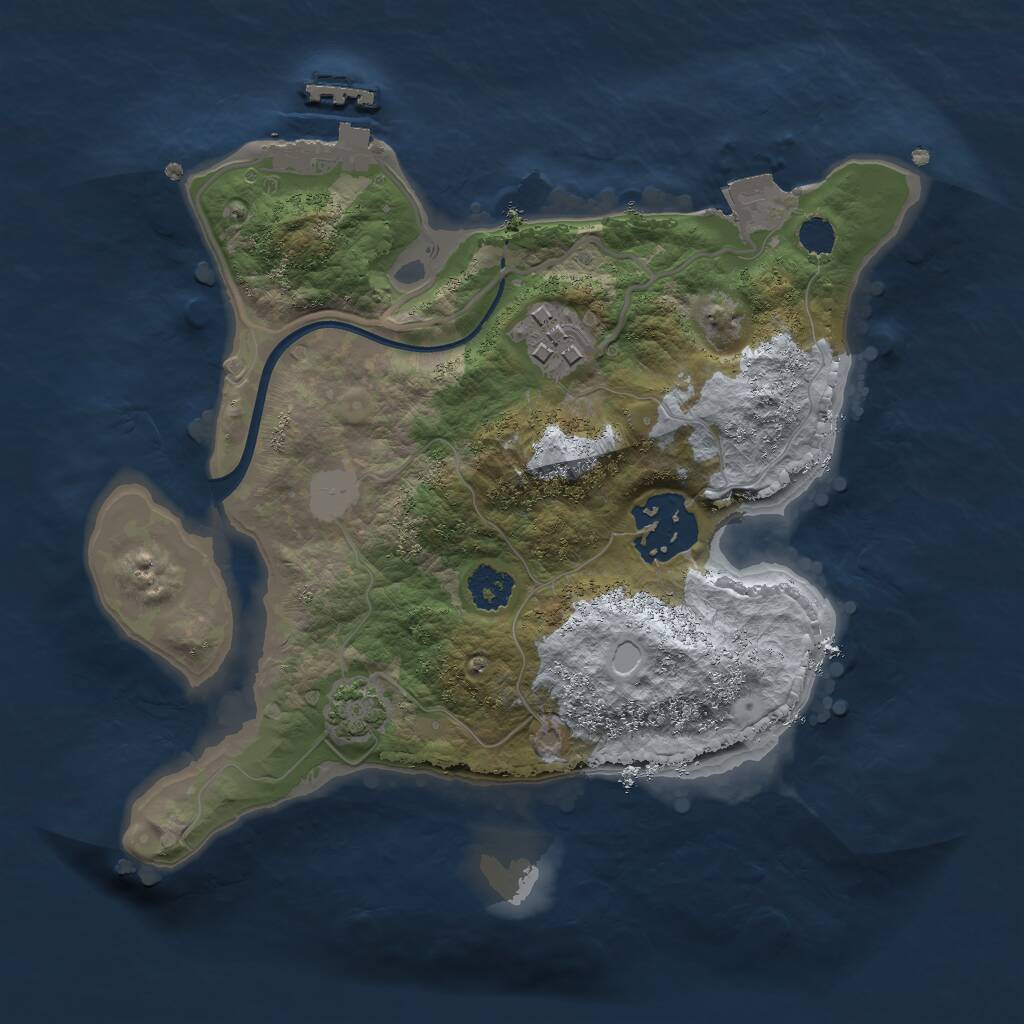 Rust Map: Procedural Map, Size: 2300, Seed: 68742, 5 Monuments