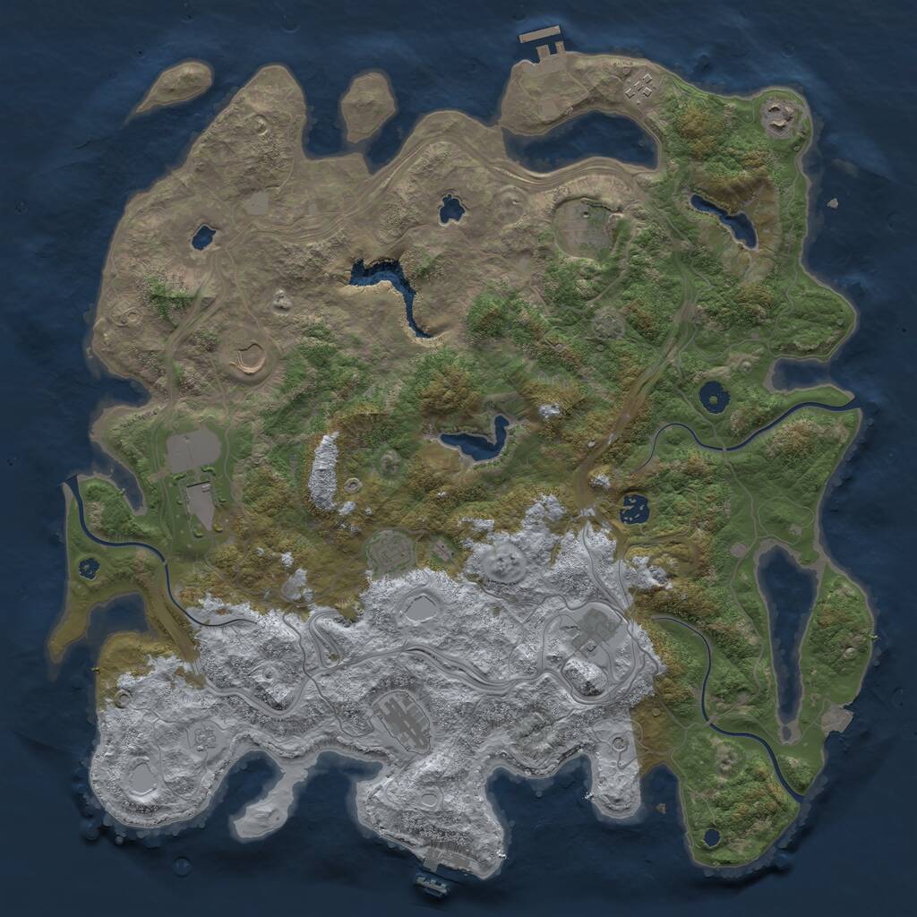 Rust Map: Procedural Map, Size: 4500, Seed: 254736234, 15 Monuments