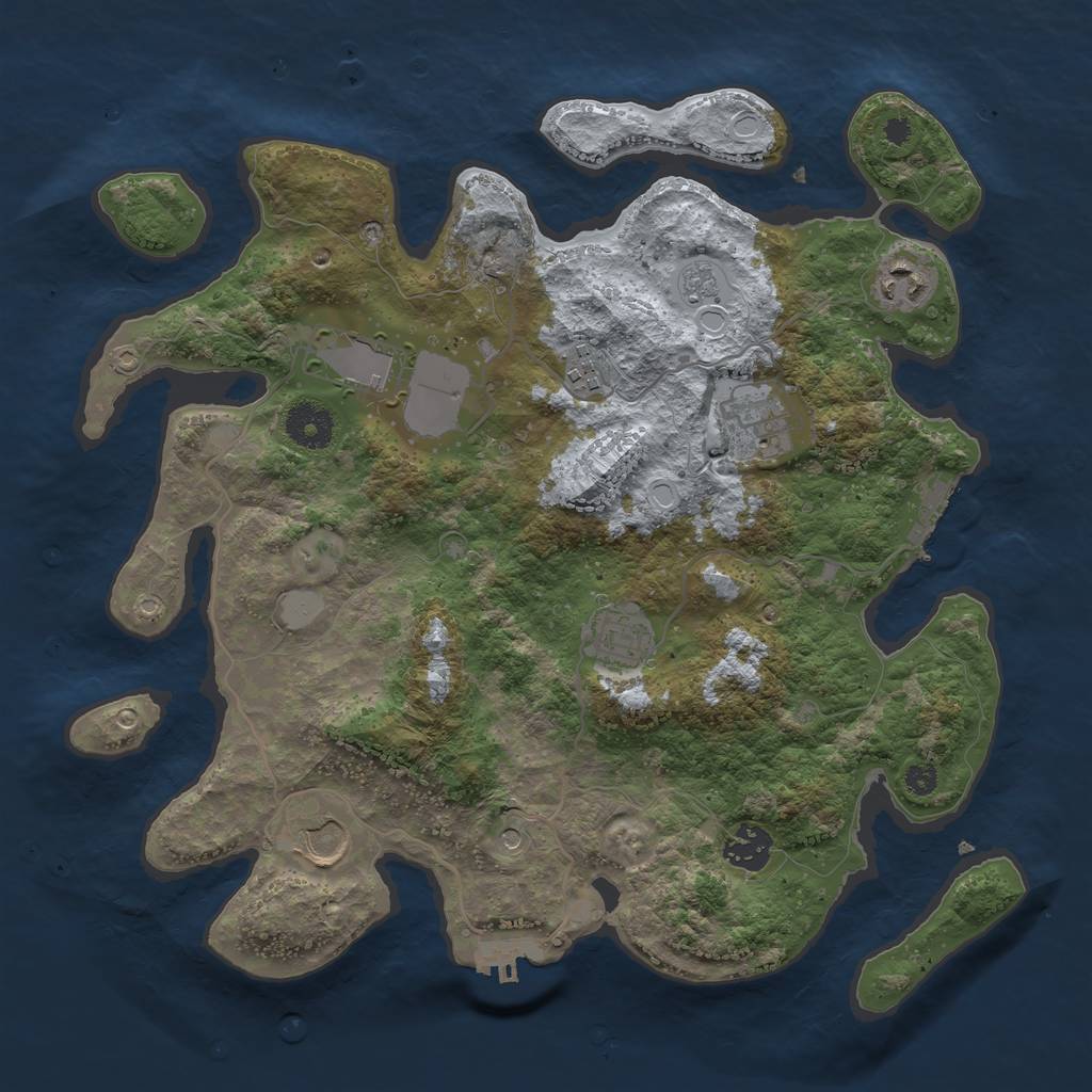 Rust Map: Procedural Map, Size: 3500, Seed: 72405831, 16 Monuments