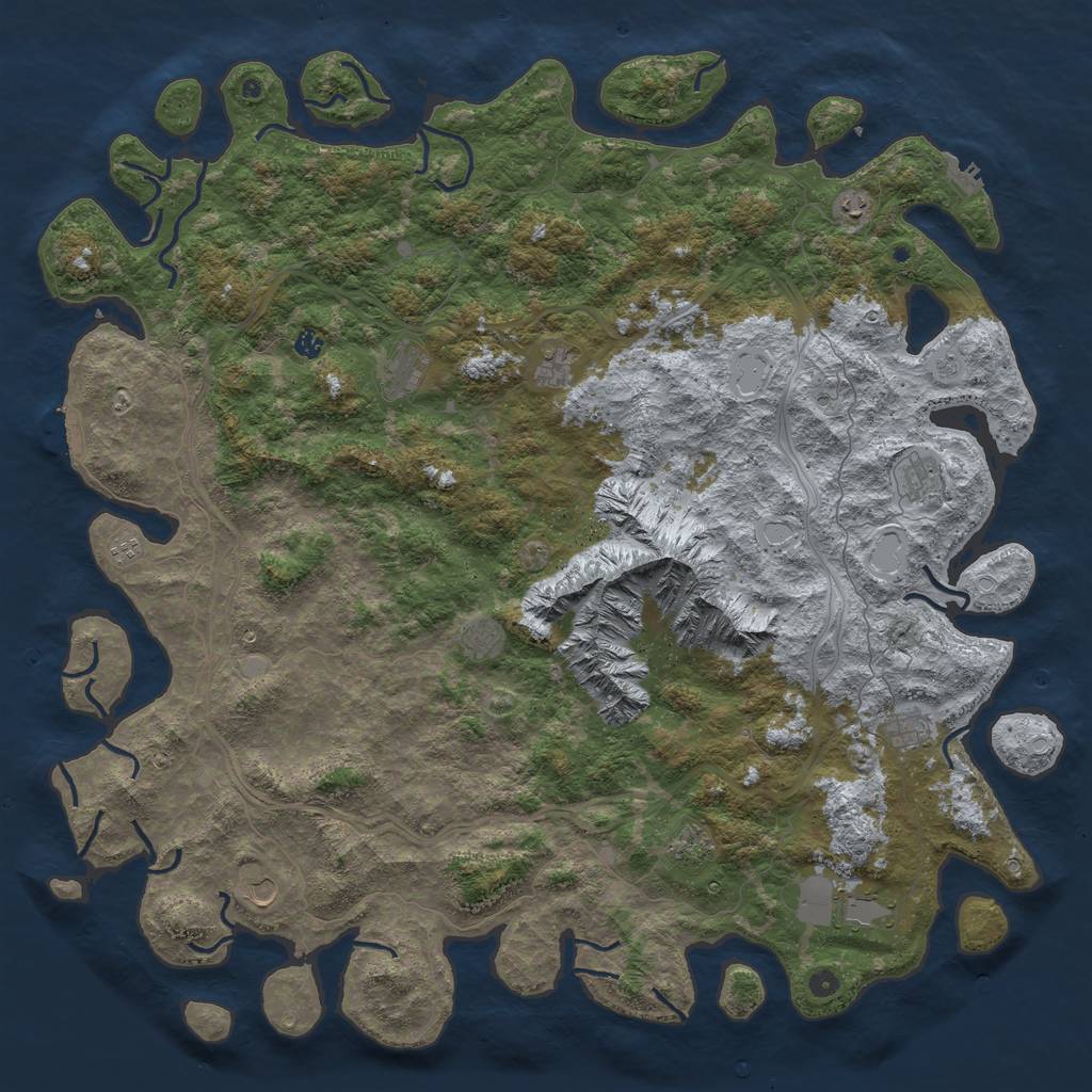 Rust Map: Procedural Map, Size: 5800, Seed: 34578964, 20 Monuments